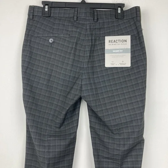 Kenneth Cole Reaction‎ Men's Pants Gabardine Skinny/Extra-Slim Fit Stretch 36x30 - Picture 9 of 10